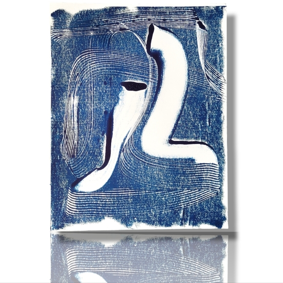 Original Monotype Oil Print "Motherwell" on 11x14 Fine Art Paper - Picture 2 of 4